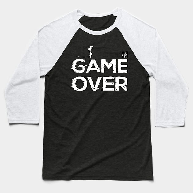 Game OVER TYPO Baseball T-Shirt by Mako Design 